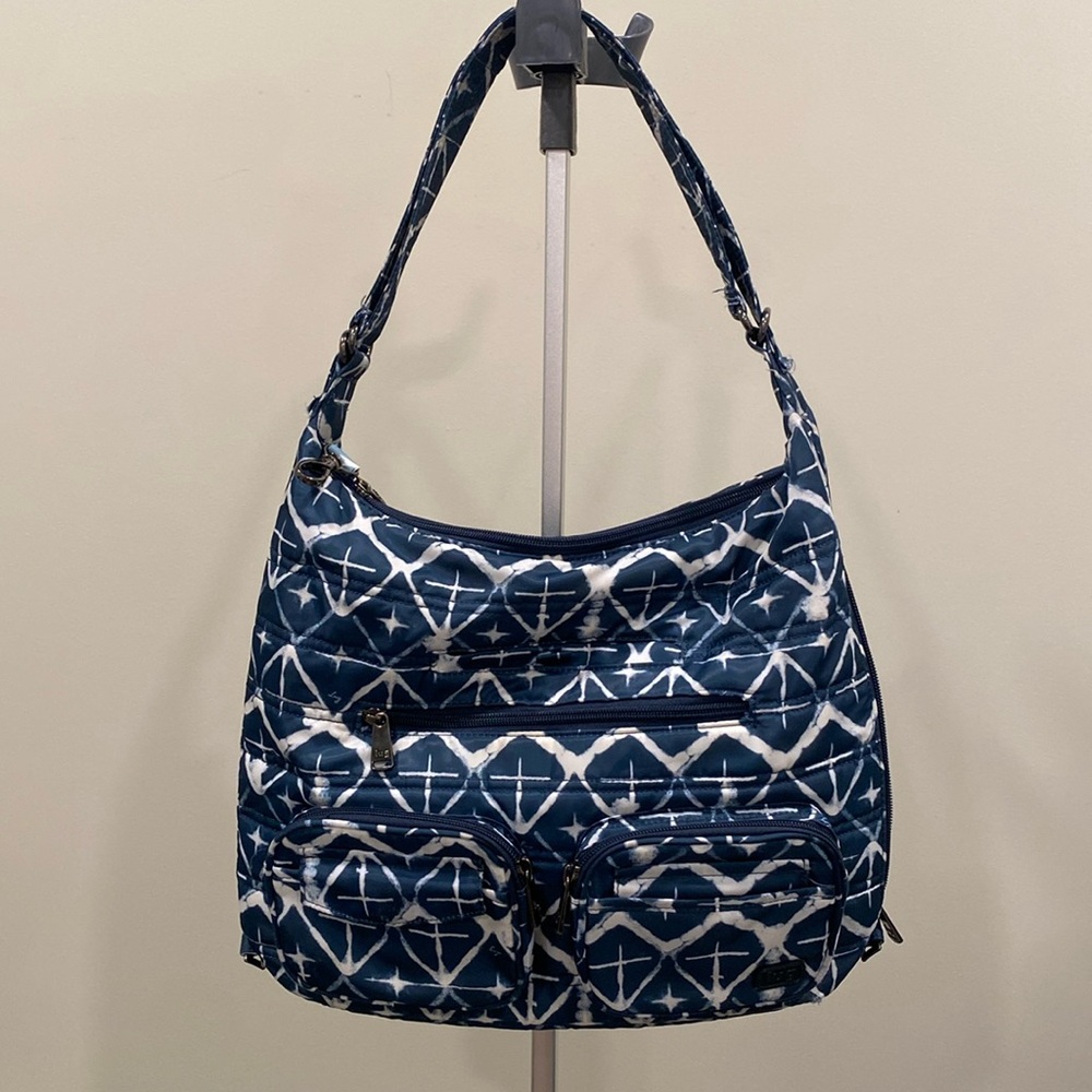 lug Navy and White Patterned Shoulder Bag